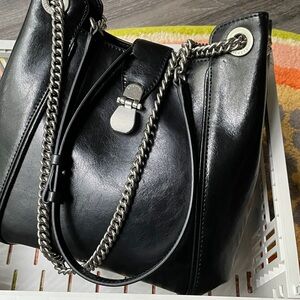 Loeuvre Black Chain Strap Women's Bag